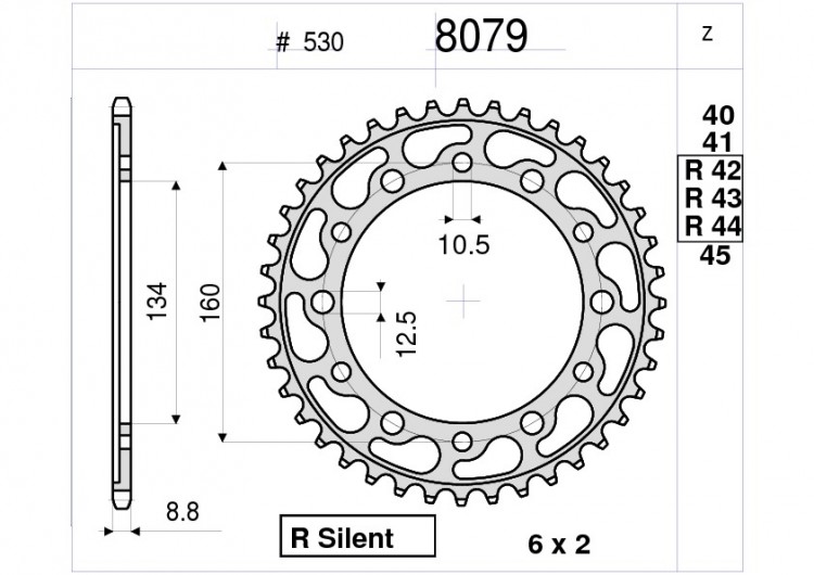 Звезда ведомая Ognibene 8079-R42 (JTR1306.42)