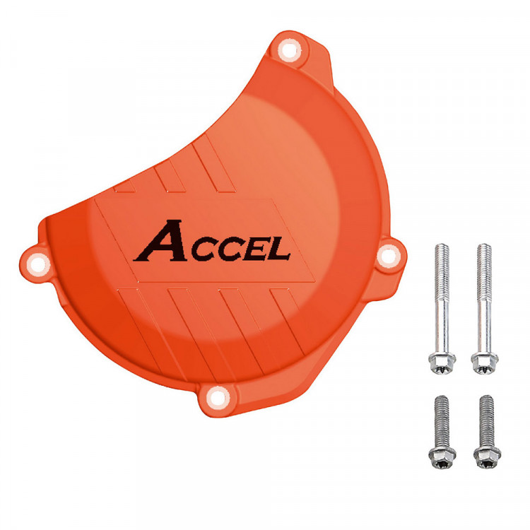 Пластиковая защита крышки сцепления ACCEL KTM SF-f 250/350 16-22 EXC 250/350 17-23 Оранжевая