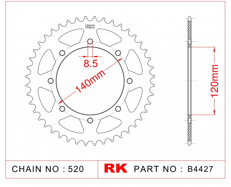 Звезда ведомая RK B4427-42 (JTR487.42)