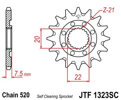 Звезда ведущая JTF1323.14 SC (с самоочисткой)