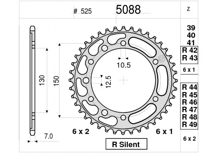 Звезда ведомая Ognibene 5088-R46 (JTR300.46)