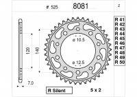 Звезда ведомая Ognibene 8081-R48 (JTR1792.48)
