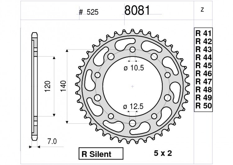 Звезда ведомая Ognibene 8081-R47 (JTR1792.47)