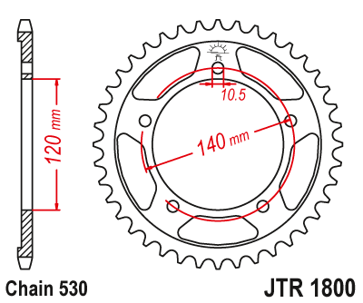 Звезда ведомая JTR1800.43ZBK
