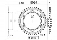 Звезда ведомая Ognibene 5094-R47 (JTR5.47)