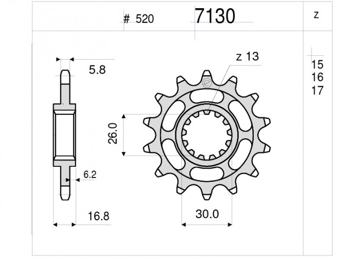 Звезда ведущая Ognibene 7130-Z14 (JTF1269.14)