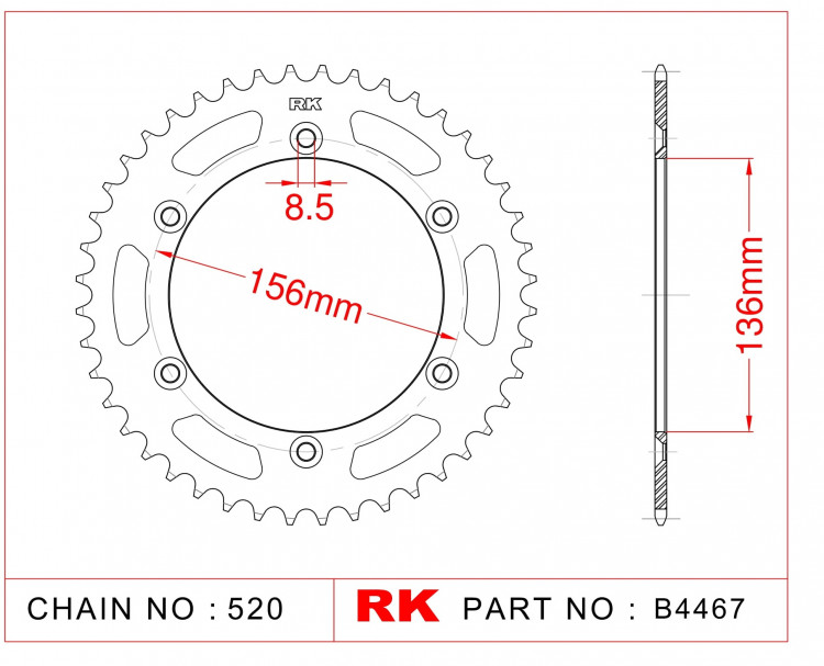 Звезда ведомая RK B4467-41 (JTR822.41)