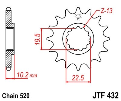 Звезда ведущая JTF432.14 SC (с самоочисткой)