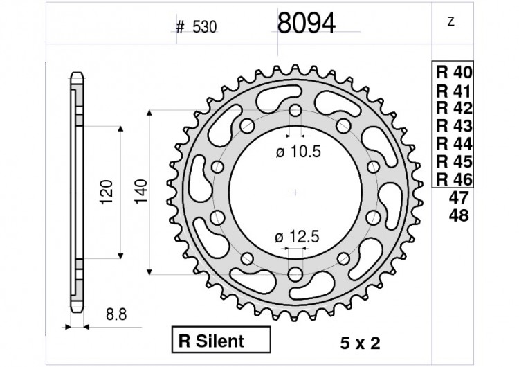 Звезда ведомая Ognibene 8094-R44 (JTR1800.44 / JTR1797.44)