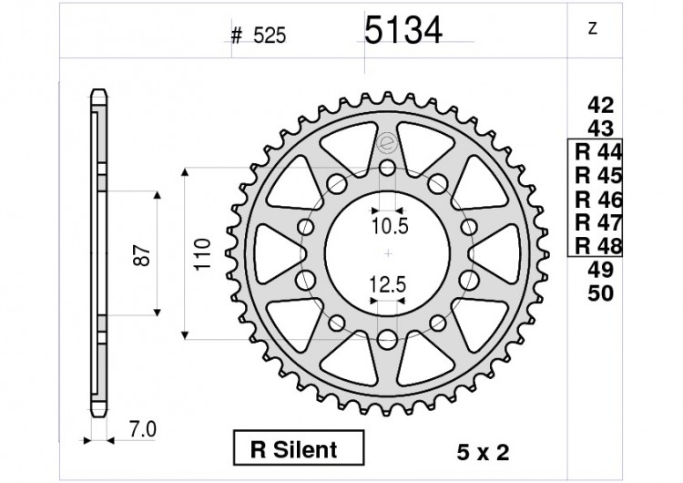 Звезда ведомая Ognibene 5134-R46 (JTR807.46)