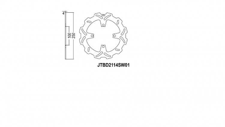 Тормозной диск передний JT Kawasaki KX125/250