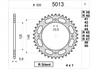 Звезда ведомая Ognibene 5013-R45 (JTR857.45)