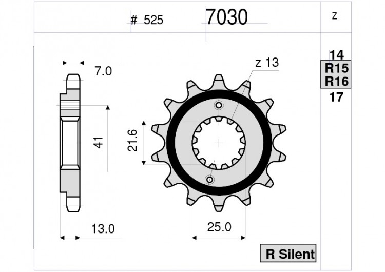 Звезда ведущая Ognibene 7030-R15 (JTF296.15)