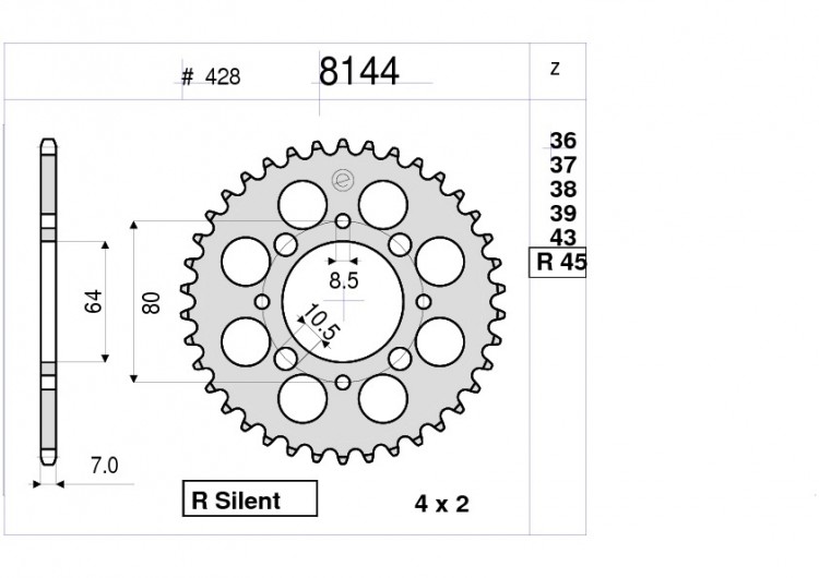 Звезда ведомая Ognibene 8144-R45 (JTR838.45)