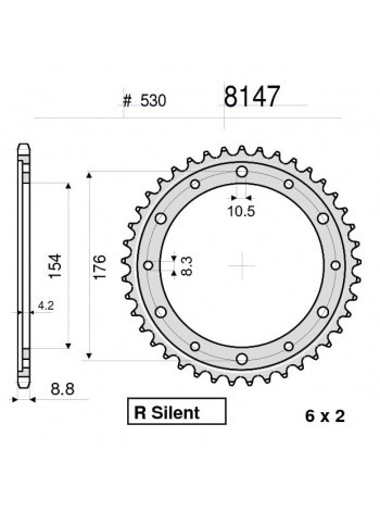 Звезда ведомая Ognibene 8147-Z44 (JTR1340.44)