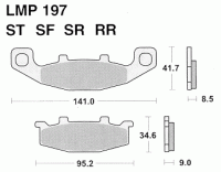 Колодки дискового тормоза AP Racing LMP197 SR  (FDB481 / FA129)
