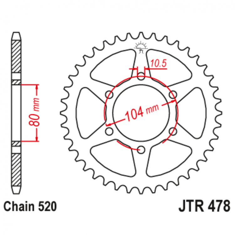 Звезда ведомая JTR478.43ZBK