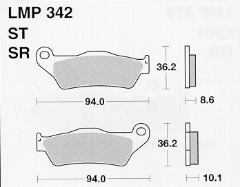 Колодки дискового тормоза AP Racing LMP342 SR  (FDB2039 / FDB2018 / FA181 / FA245 / FA363)