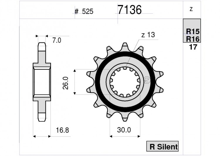 Звезда ведущая Ognibene 7136-R15 (JTF1370.15)