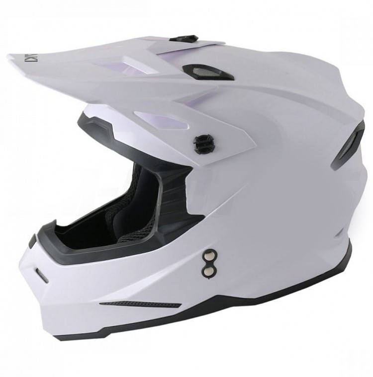 Шлем (кроссовый) Ataki JK801 Solid белый глянцевый