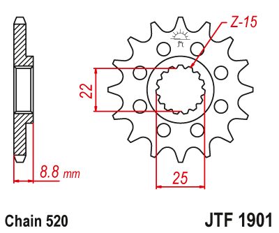 Звезда ведущая JTF1901.13 SC (с самоочисткой)