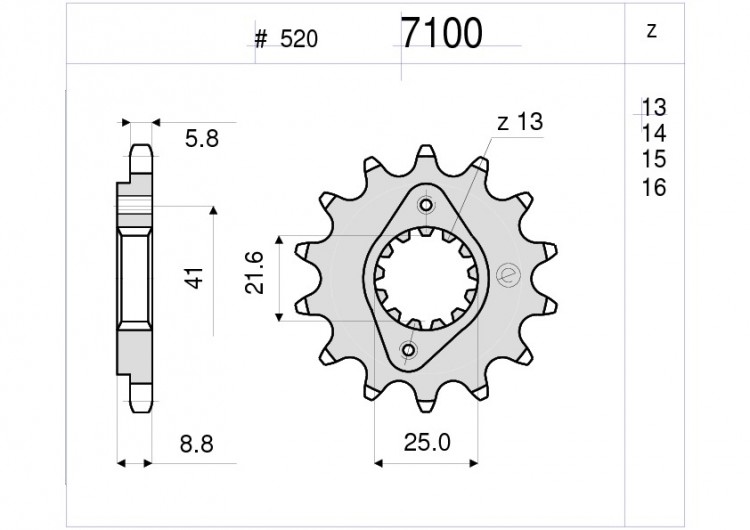 Звезда ведущая Ognibene 7100-Z14 (JTF1309.14)