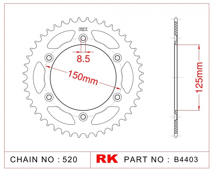 Звезда ведомая RK B4403-48 (JTR897.48)