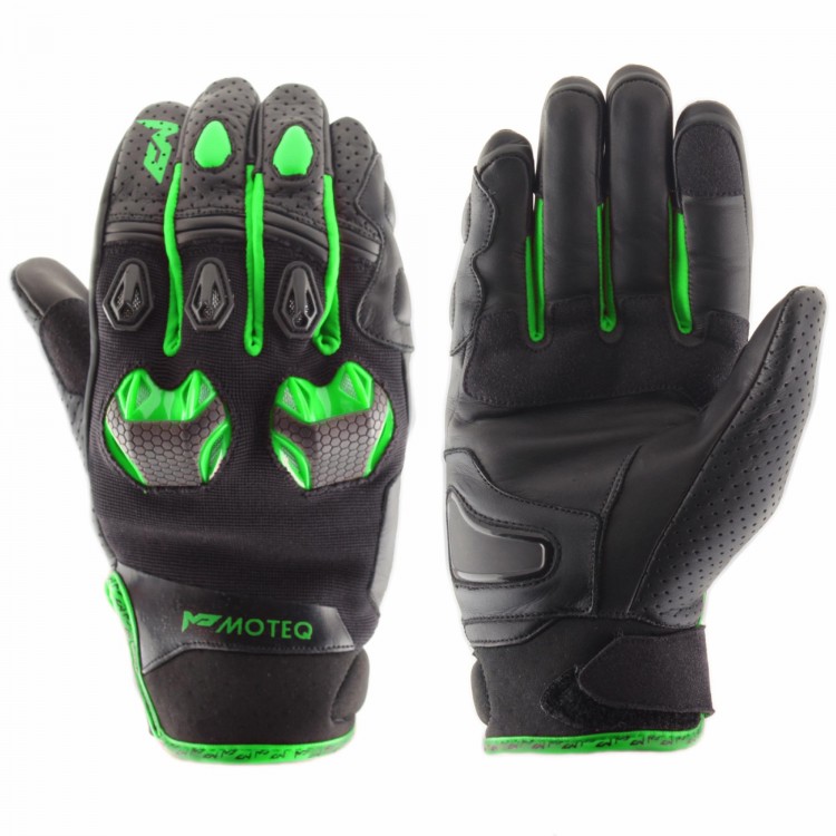 Перчатки MOTEQ Stinger кожаные, зеленые