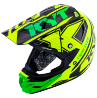 Шлем (кроссовый) KYT CROSS OVER KTIME желтый/зеленый глянцевый -  XS