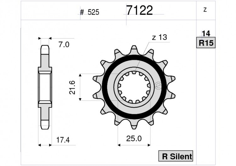 Звезда ведущая Ognibene 7122-R15 (JTF297.15)