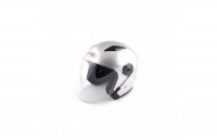 Шлем (открытый со стеклом) Ataki JK526 Solid серебристый глянцевый