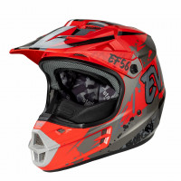 Шлем (кроссовый) Starks EF5 Base MX Красный/Серый глянец ABC XXL