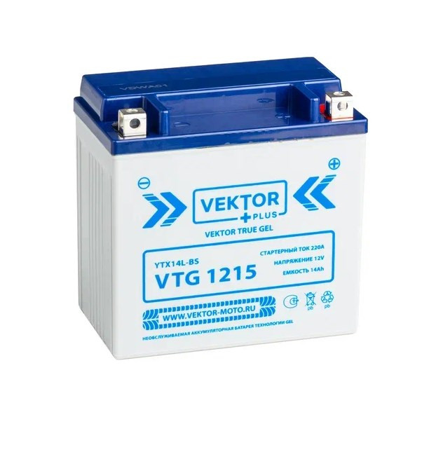 АКБ VEKTOR VTG 1215  YTX14L-BS (149 х 87 х 144) 15Ач (EPS1215)