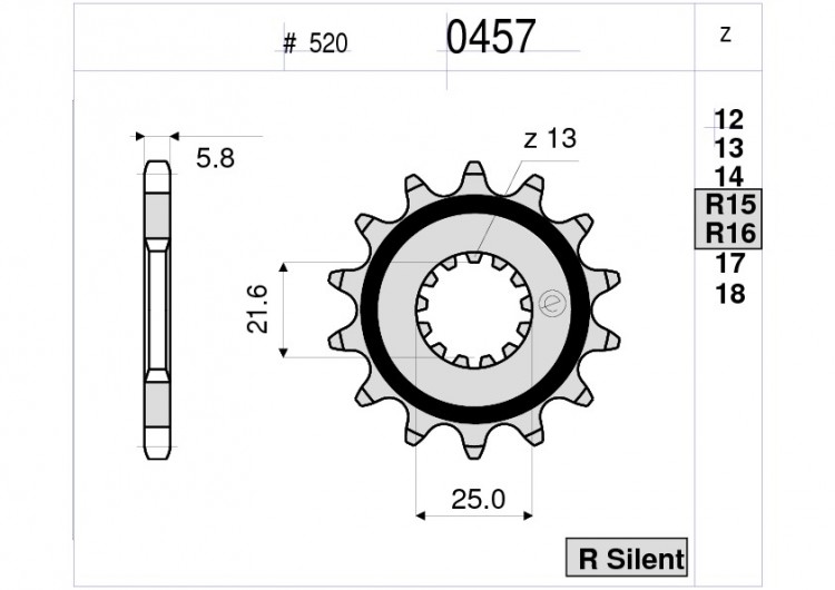 Звезда ведущая Ognibene 457-R15 (JTF565.15)