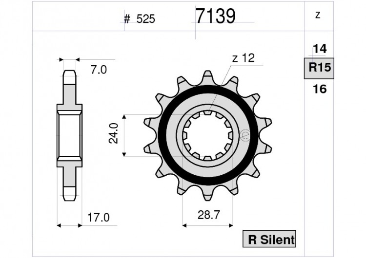 Звезда ведущая Ognibene 7139-R15 (JTF1371.15)
