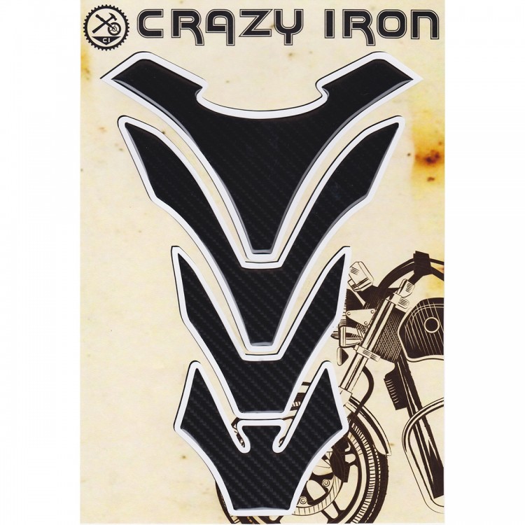 Наклейка на бак Crazy Iron, под карбон [Hi-Tech 2]