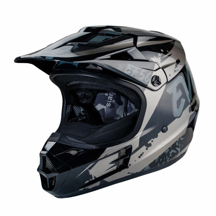 Шлем (кроссовый) Starks EF5 Base MX Черный глянец ABC S