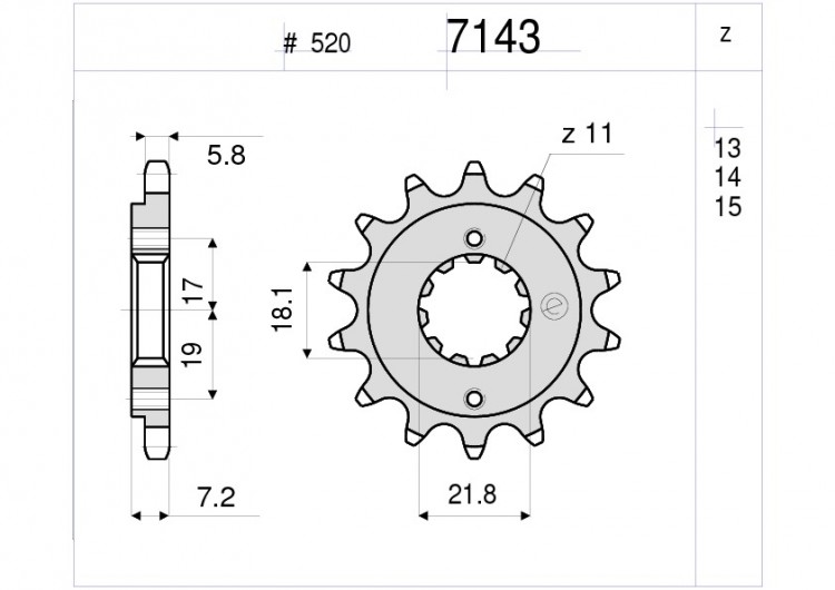 Звезда ведущая Ognibene 7143-Z14 (JTF1321.14)