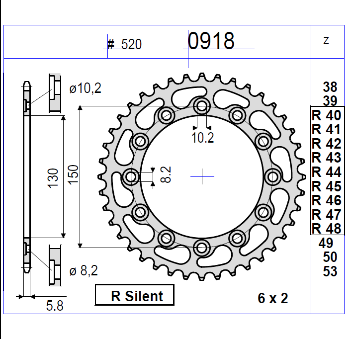 Звезда ведомая Ognibene 918-R46 (JTR245/3.46 / JTR305.46)