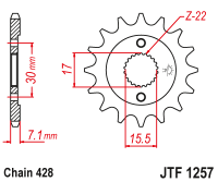 Звезда ведущая JTF1257.15