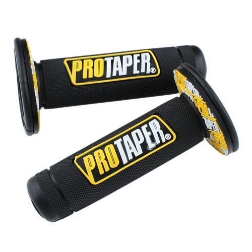 Ручки руля резиновые питбайк (пара) черные/желтые  PRO-TAPER