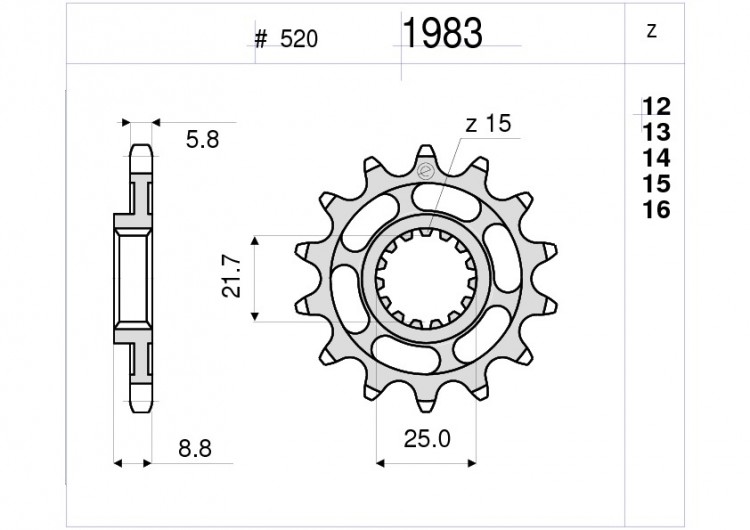 Звезда ведущая Ognibene 1983-Z15 (JTF1901.15)