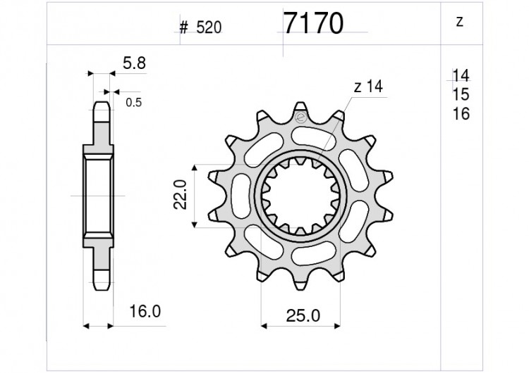 Звезда ведущая Ognibene 7170-Z15 (JTF742.15)