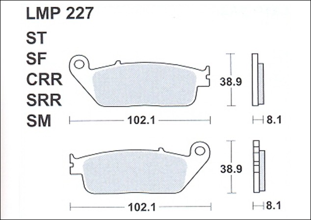 Колодки дискового тормоза AP Racing LMP227 SF  (FDB570 / FA142)
