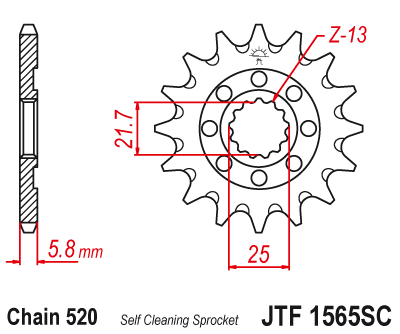 Звезда ведущая JTF1565.14SC