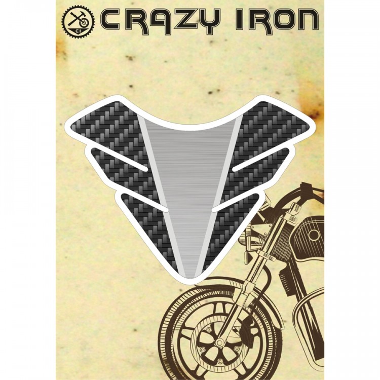 Наклейка на бак Crazy Iron, под карбон №4