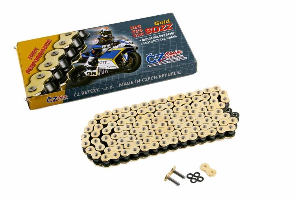 Цепь для мотоцикла CZ Chains 525 SDZZ Gold - 118 (Active-Ring