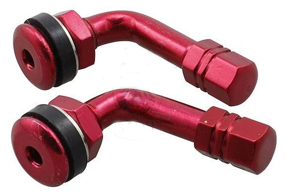 Вентиль бескамерной покрышки изогнутый (красный)  CN