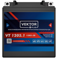 АКБ VEKTOR VT 1205.1, 12N5-3B,YB5L-B 119х59х130