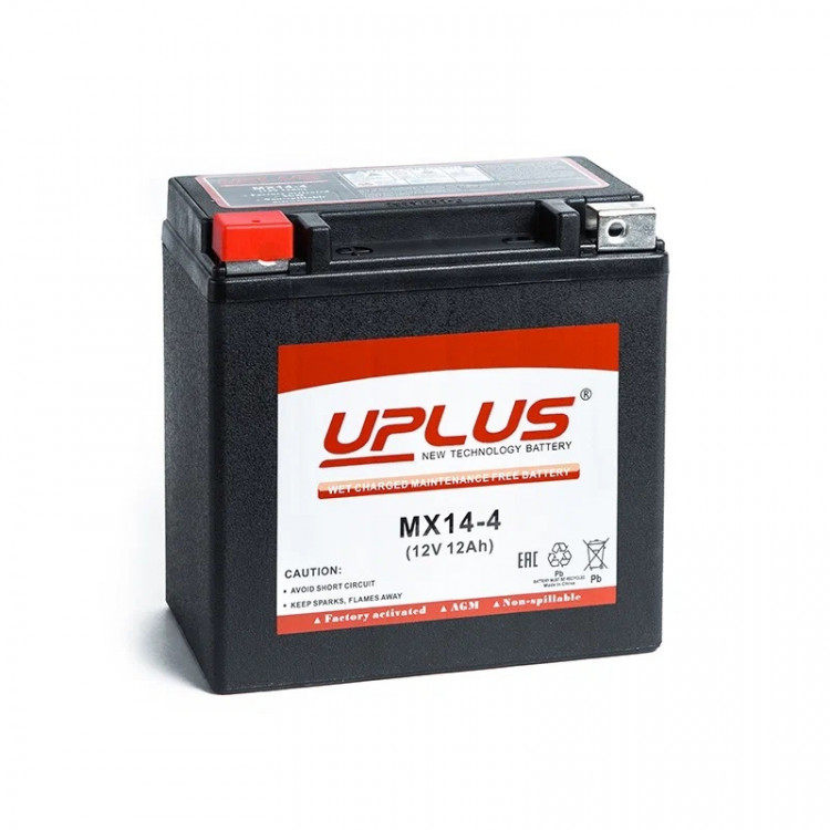 АКБ UPLUS MX14-4 YTX14H-BS, YTX14H, YTX14-BS, YTX14 (150 x 87 x 145) 12Ач (EPS1214)